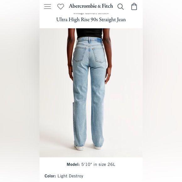 Abercrombie 90s Straight Jeans 33/16r - Picture 10 of 13